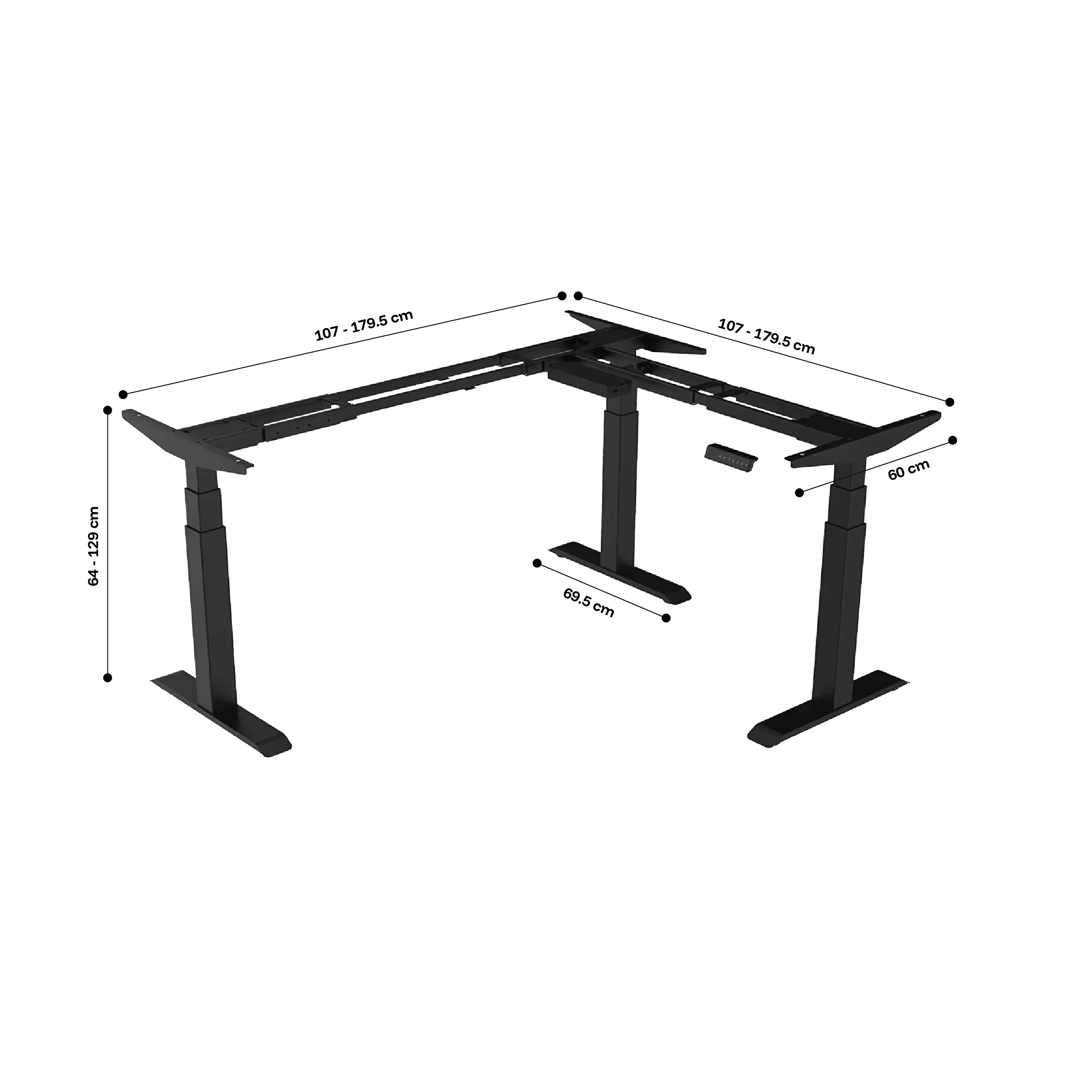 L shaped Standing Desk Frame