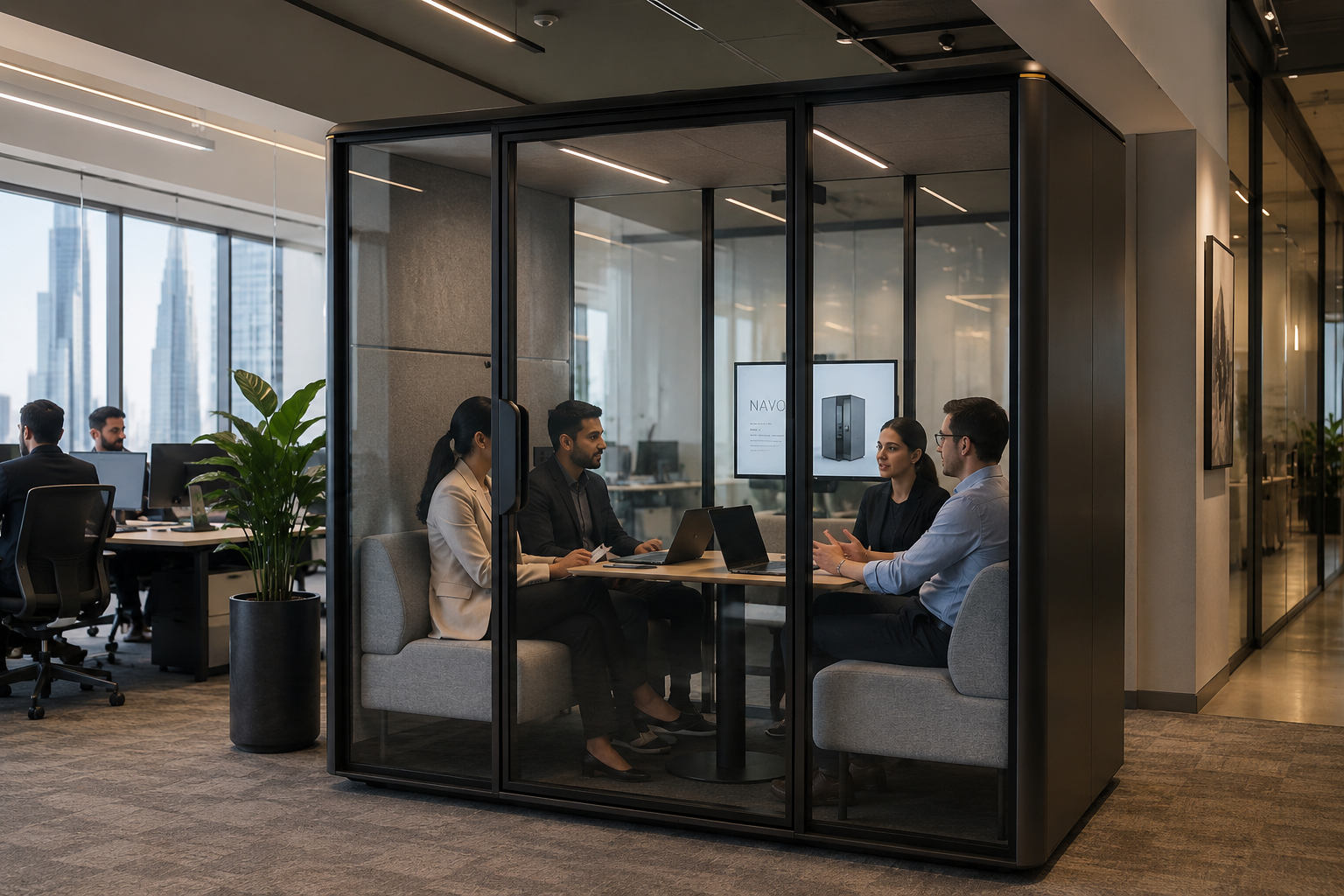 Glass Meeting Pod Collaboration