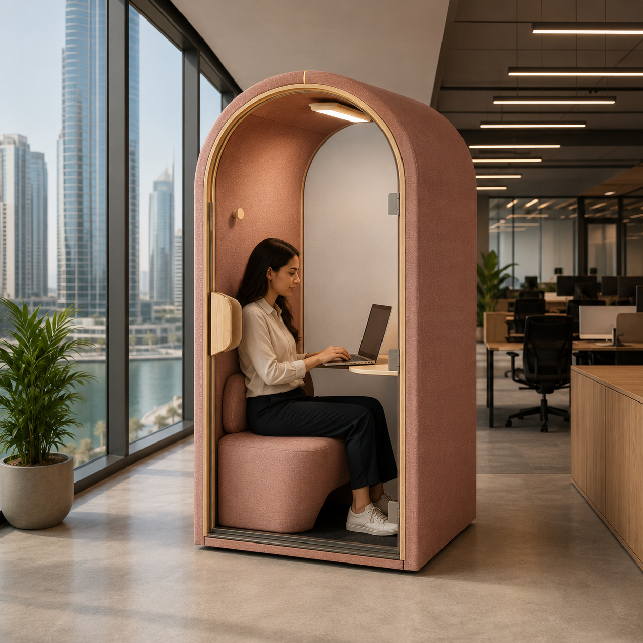 Rose Work Pod in a Modern Office